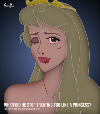 Illustration for article titled Artist Depicts Disney Princesses as Victims of Violent Domestic Abuse